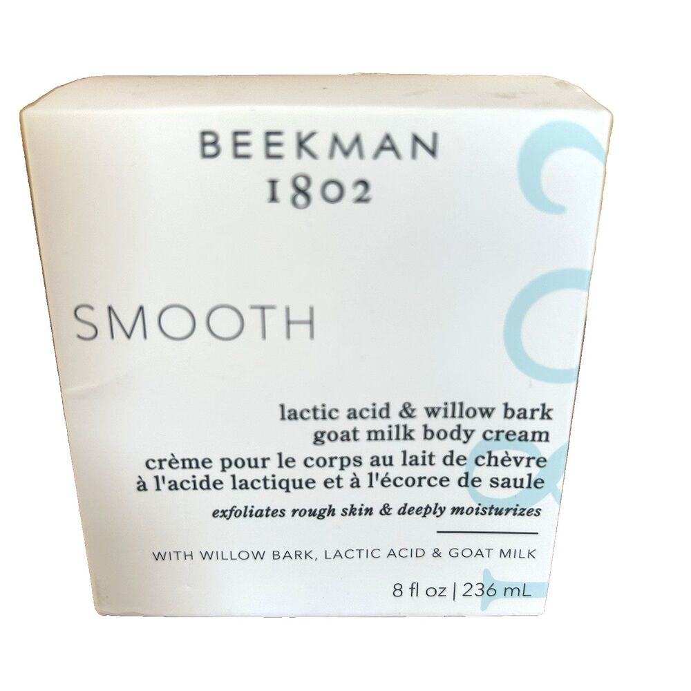 Beekman 1802 Smooth Lactic Acid & Willow Bark Goat Milk Body Cream 8 fl oz. New